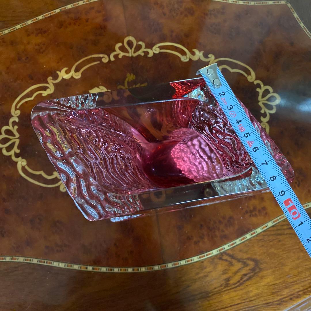 KAITO　イタリア製　ムラーノ　花瓶　フラワー ベース 置物　赤