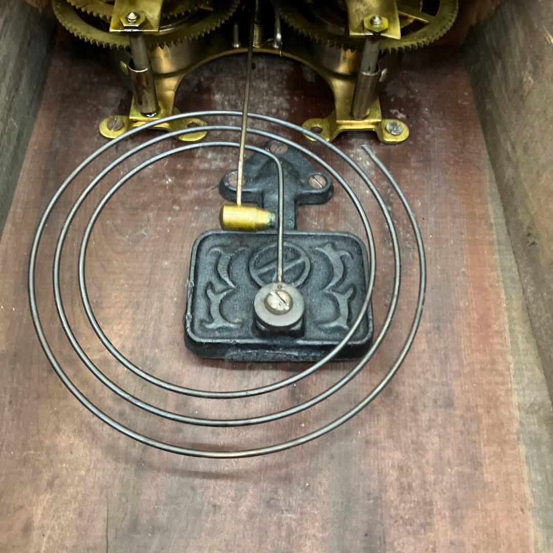 E-2 ジャンク品 アンティーク 振り子時計 ゼンマイ式 壁掛け時計