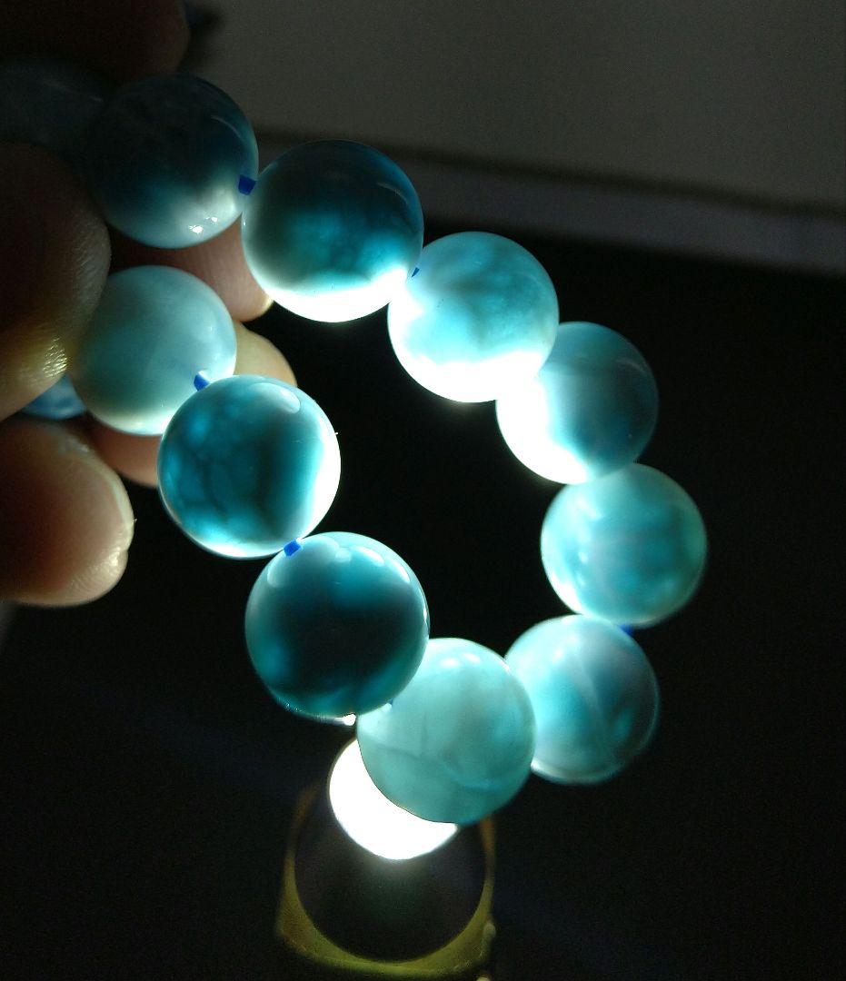 【極上,美品】ラリマー ブレスレット　希少　大玉　ブルーペクトライト　天然