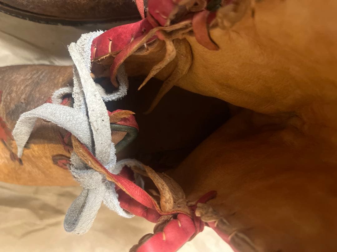 ハンドメイド レザー刺繍ブーツ 東欧 民族衣装