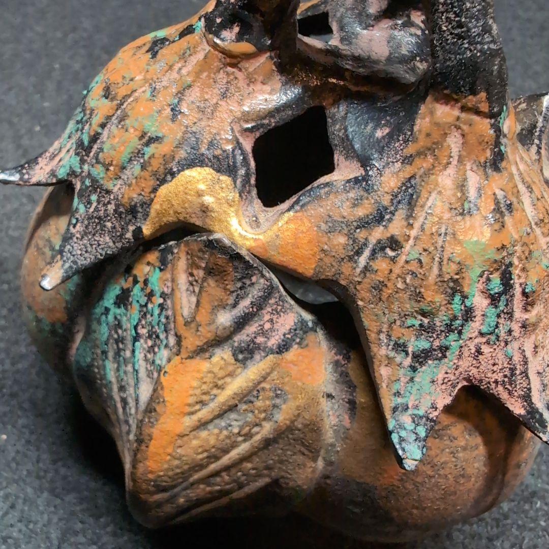 【茶道】香炉　茄子　三本足　鋳造　この形と色は素人には出せない風格ある逸品！