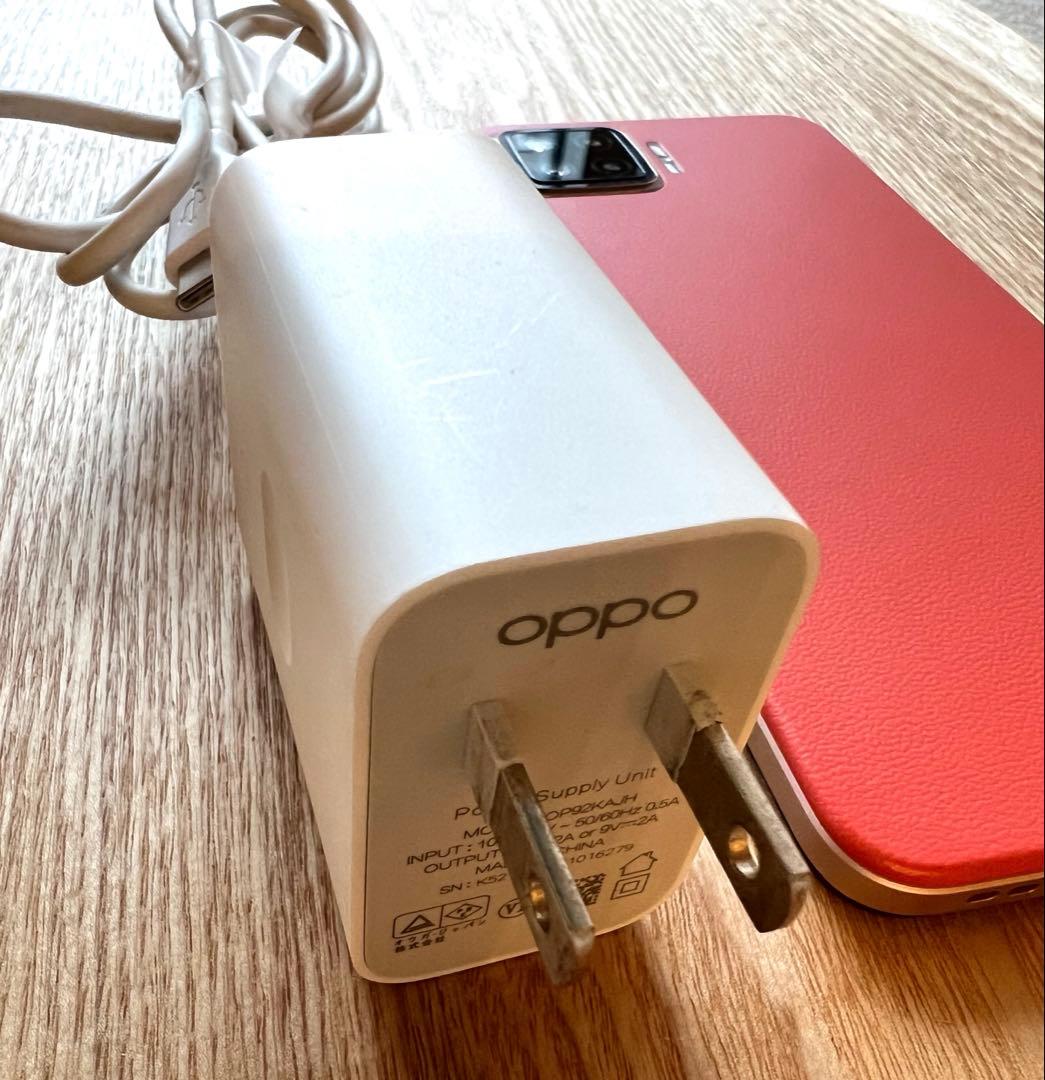 OPPO A73 SIMフリー オレンジ　動作確認初期化済み　箱無しケーブル付き