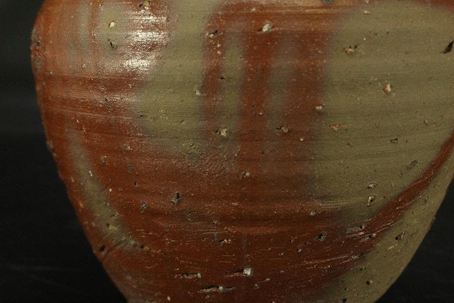 茶道具 古備前 火襷水指 壷 時代物(ZE810)