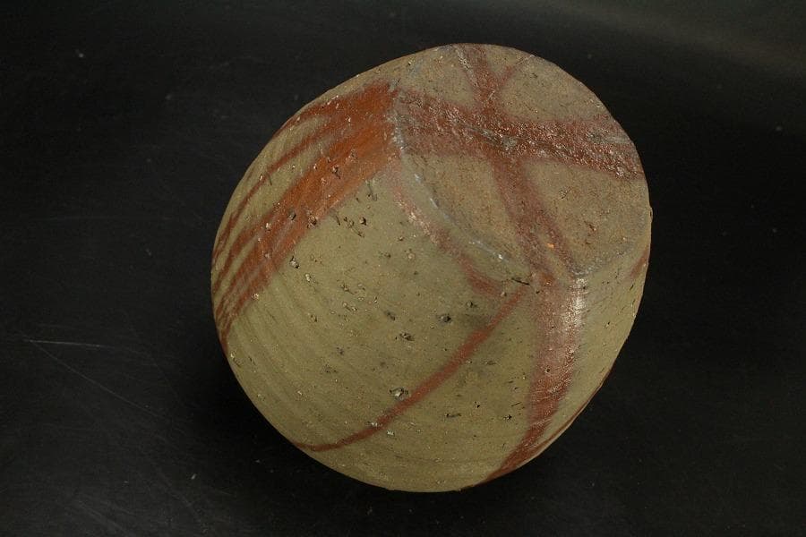 茶道具 古備前 火襷水指 壷 時代物(ZE810)