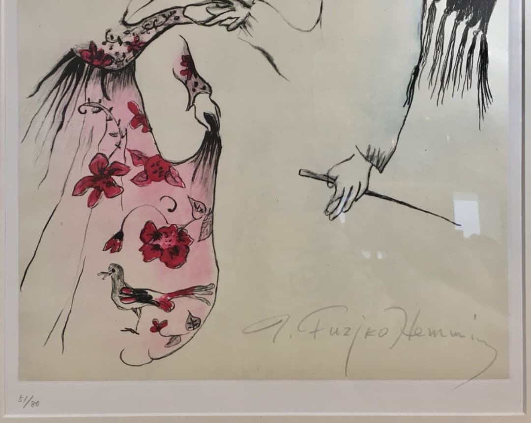 ○フジ子・ヘミング 『カラヤンとの握手』 銅板画 51/80 魂のピアニスト