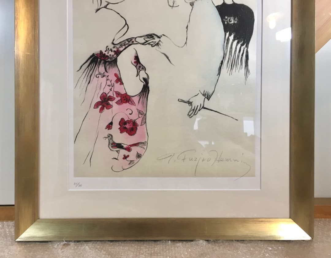 ○フジ子・ヘミング 『カラヤンとの握手』 銅板画 51/80 魂のピアニスト