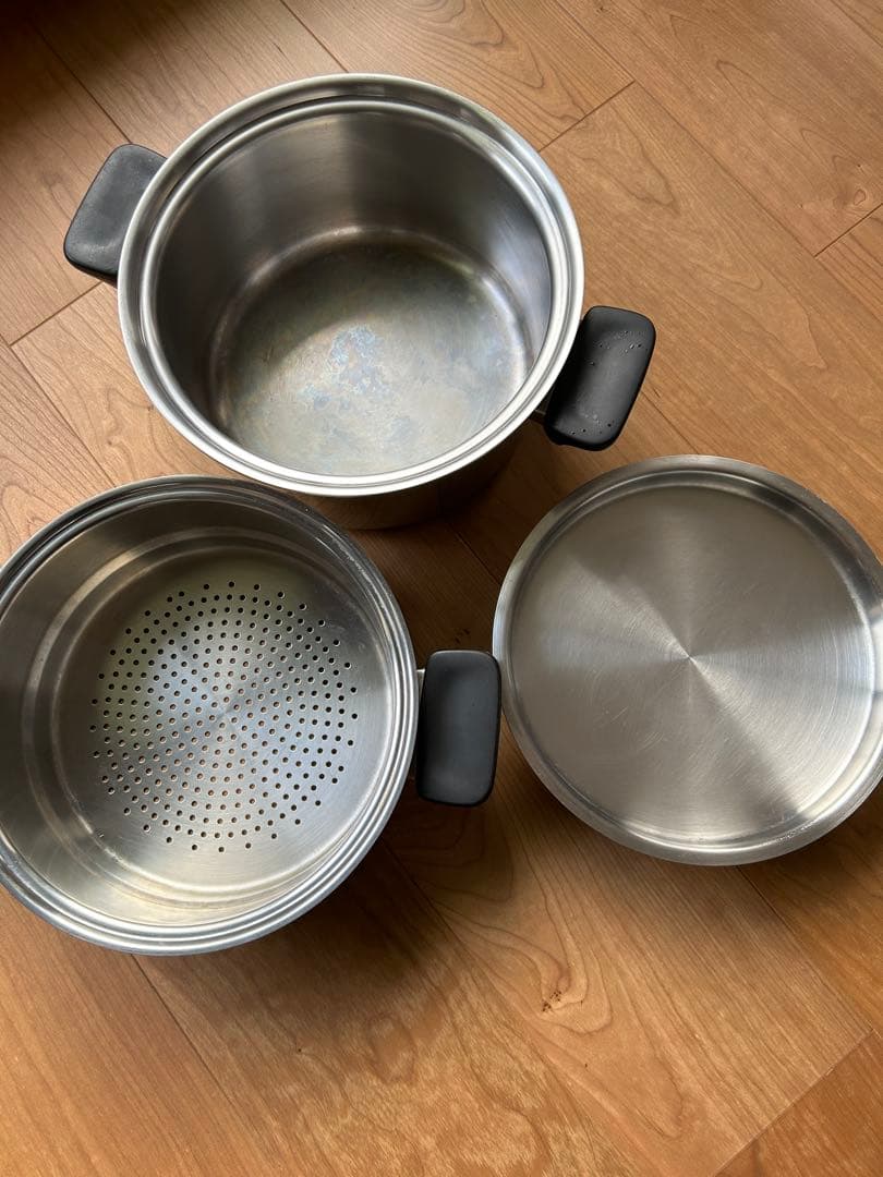 VitaCraft ステンレス両手鍋　蒸し器付 2段