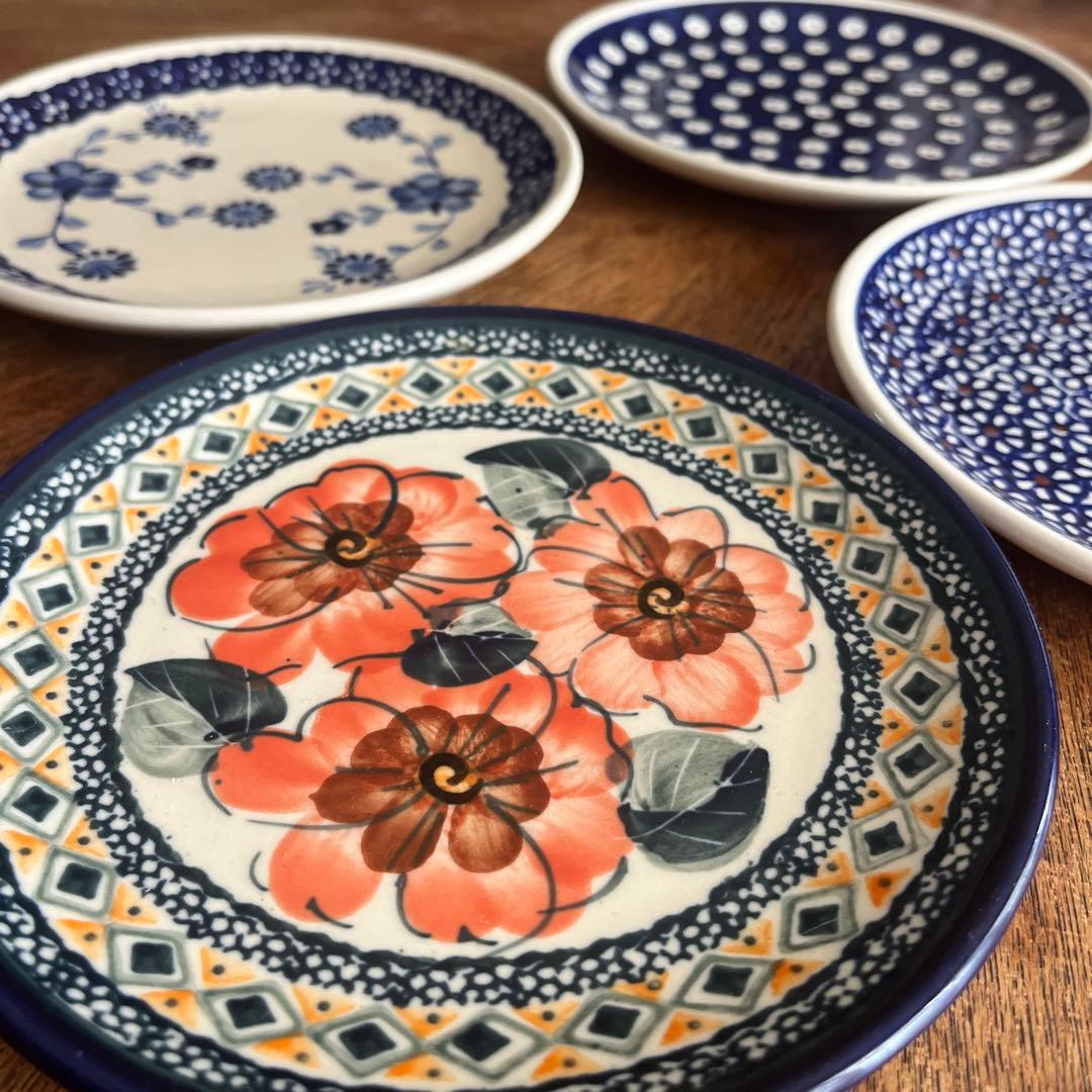 BOLESLAWIEC Poland 皿 16cm 4枚セット