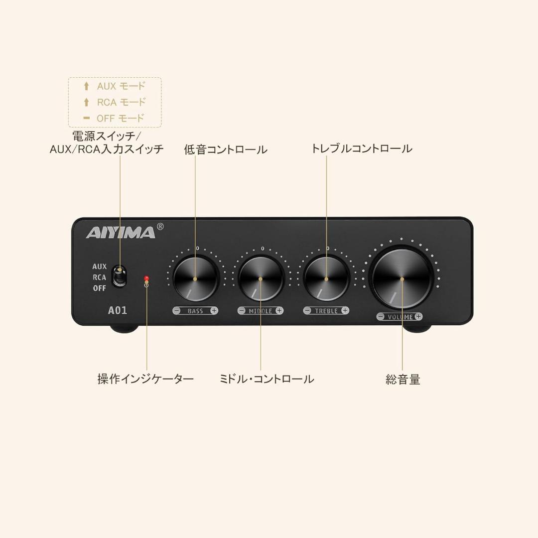 AIYIMA❣️A01 2.0/2.1 チャンネルアンプ 100W パワーアンプ