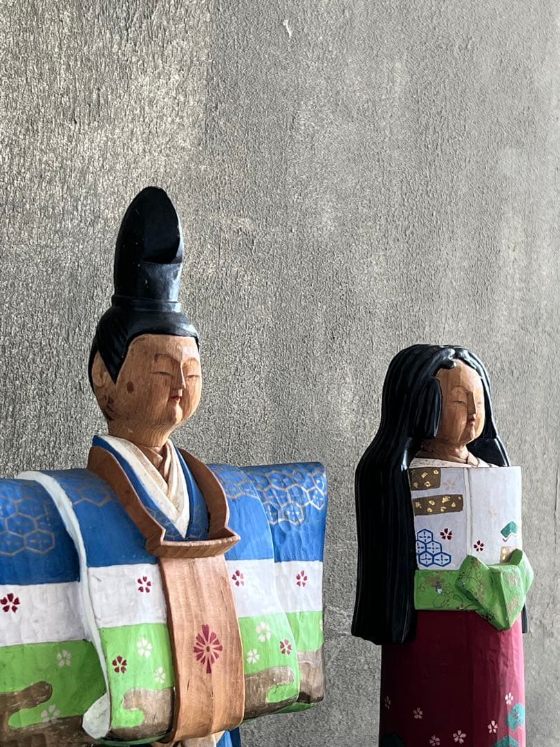 木彫 一刀彫 立ち雛人形／雛祭り 桃の節句 奈良一刀彫 井波彫刻 伝統工芸 民藝