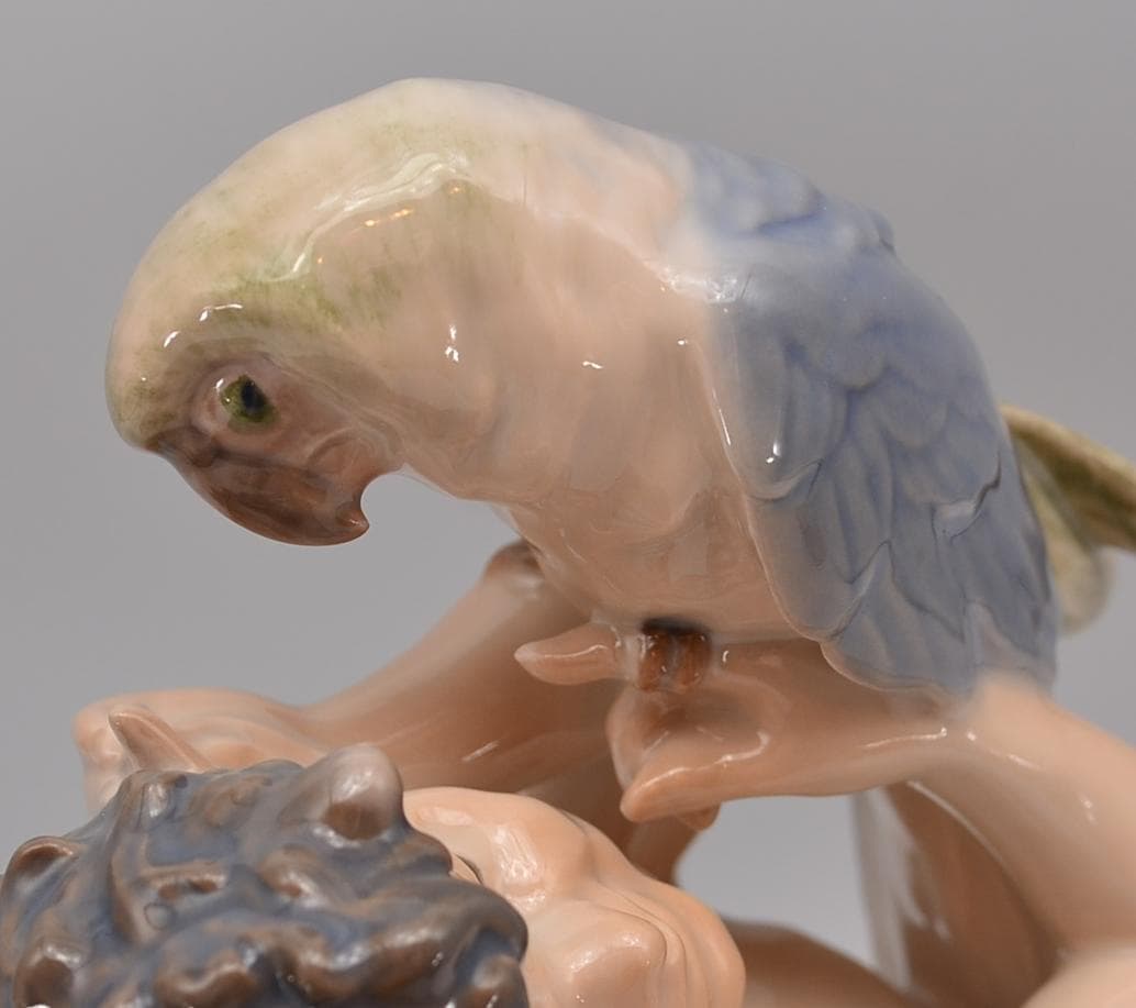 牧神とオウム　＃752　★ロイヤルコペンハーゲン　デンマーク　レア　ヴィンテージ