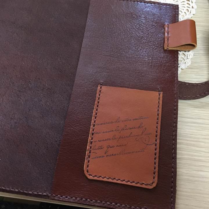 ヌメ革マロン色のA5手帳カバー 本革スケジュール帳 レザークラフト 2017