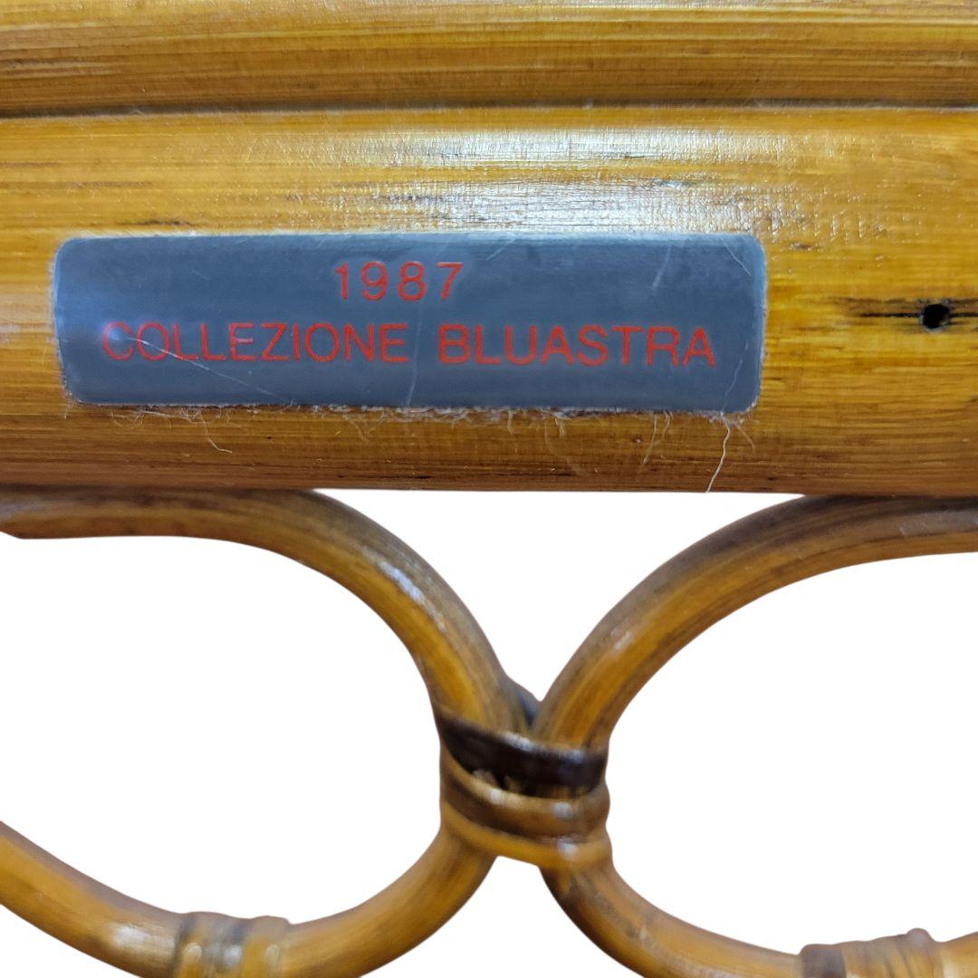 【希少】80s ヴィンテージ BLUASTRA ラタン スタンド ミラー 姿見