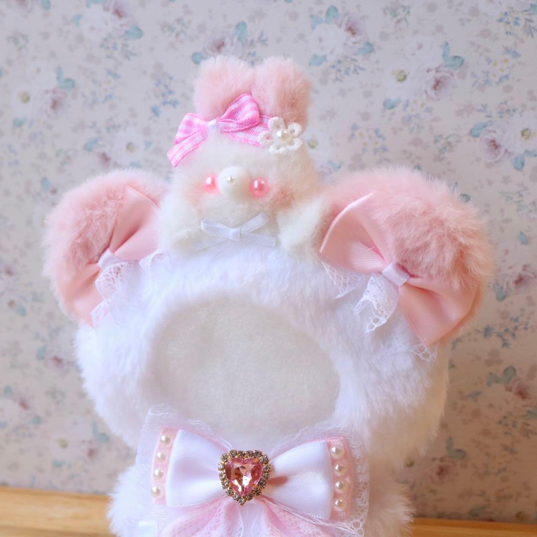 うさぎさん乗せたくまさん／ピンク❤︎おすわりぬい服 着ぐるみ ちびぐるみ.にとたん