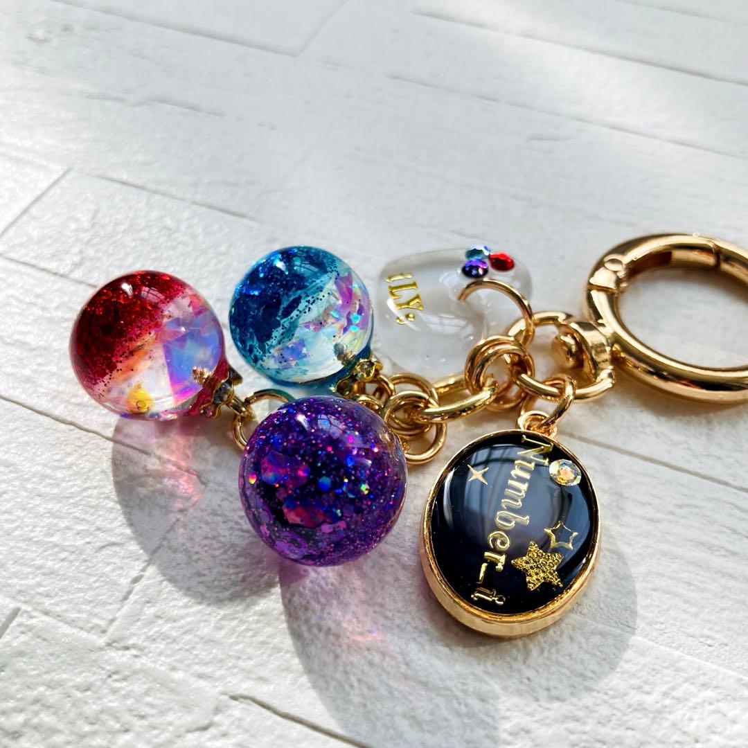 りくみんページ　レジンキーホルダー、レジンバックチャーム　6点