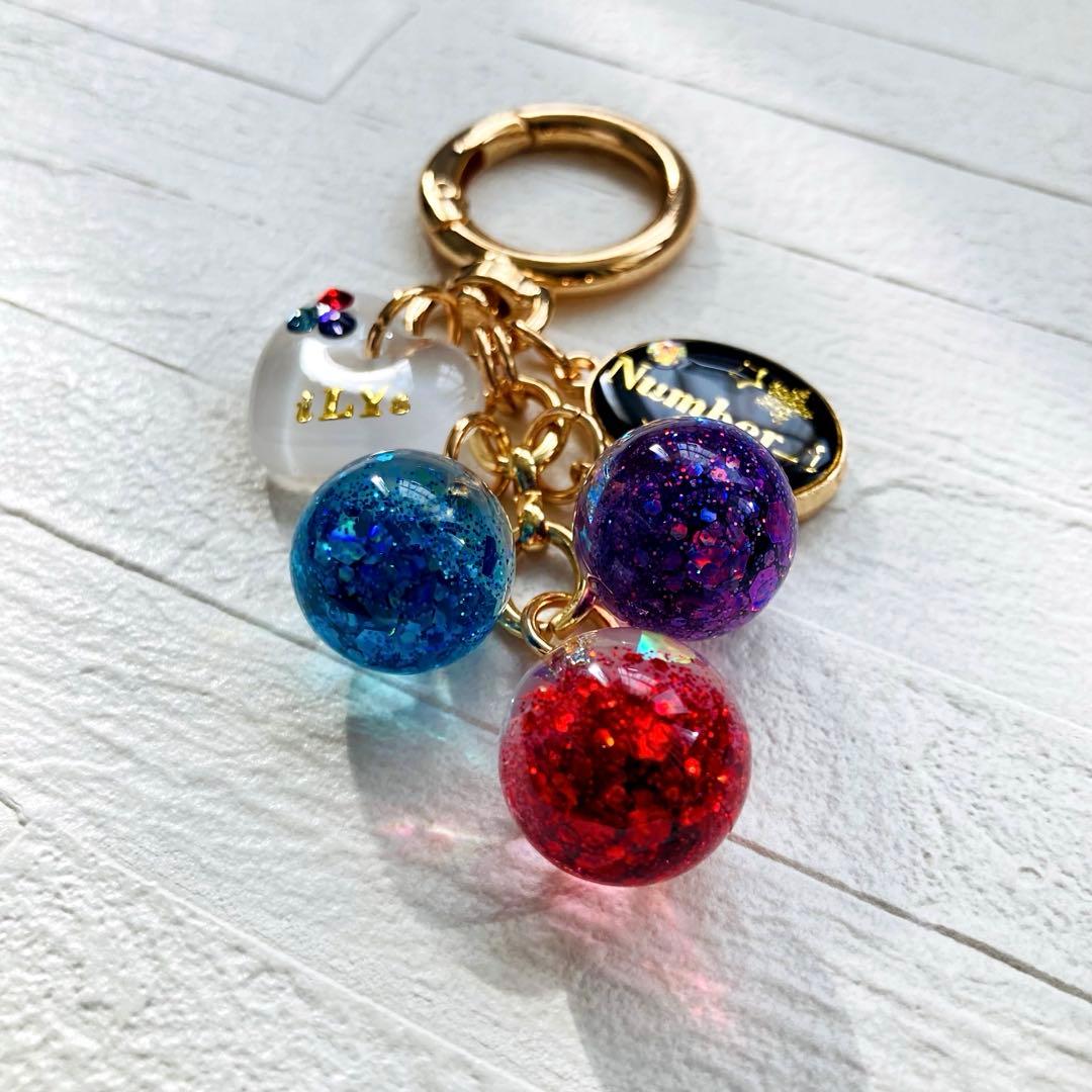 りくみんページ　レジンキーホルダー、レジンバックチャーム　6点