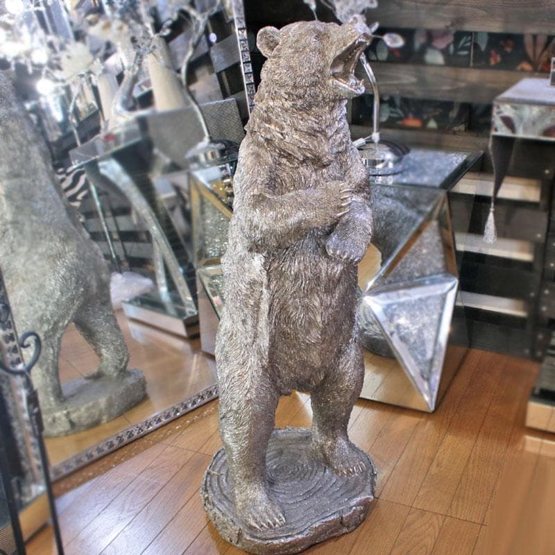 アニマルオブジェ 熊 メタリック 彫刻 店舗ディスプレイ 143-138-020