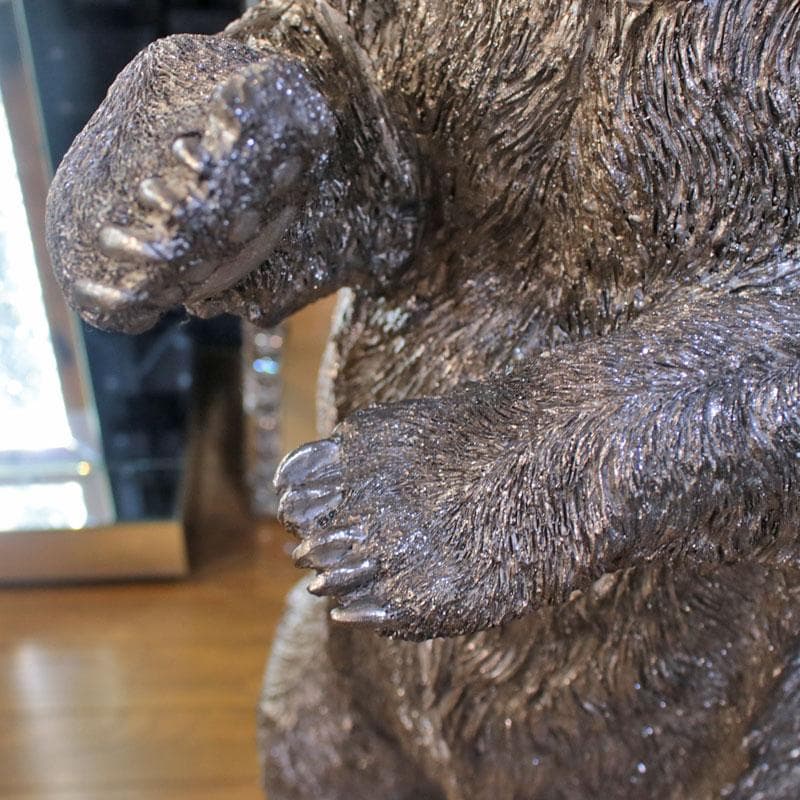 アニマルオブジェ 熊 メタリック 彫刻 店舗ディスプレイ 143-138-020