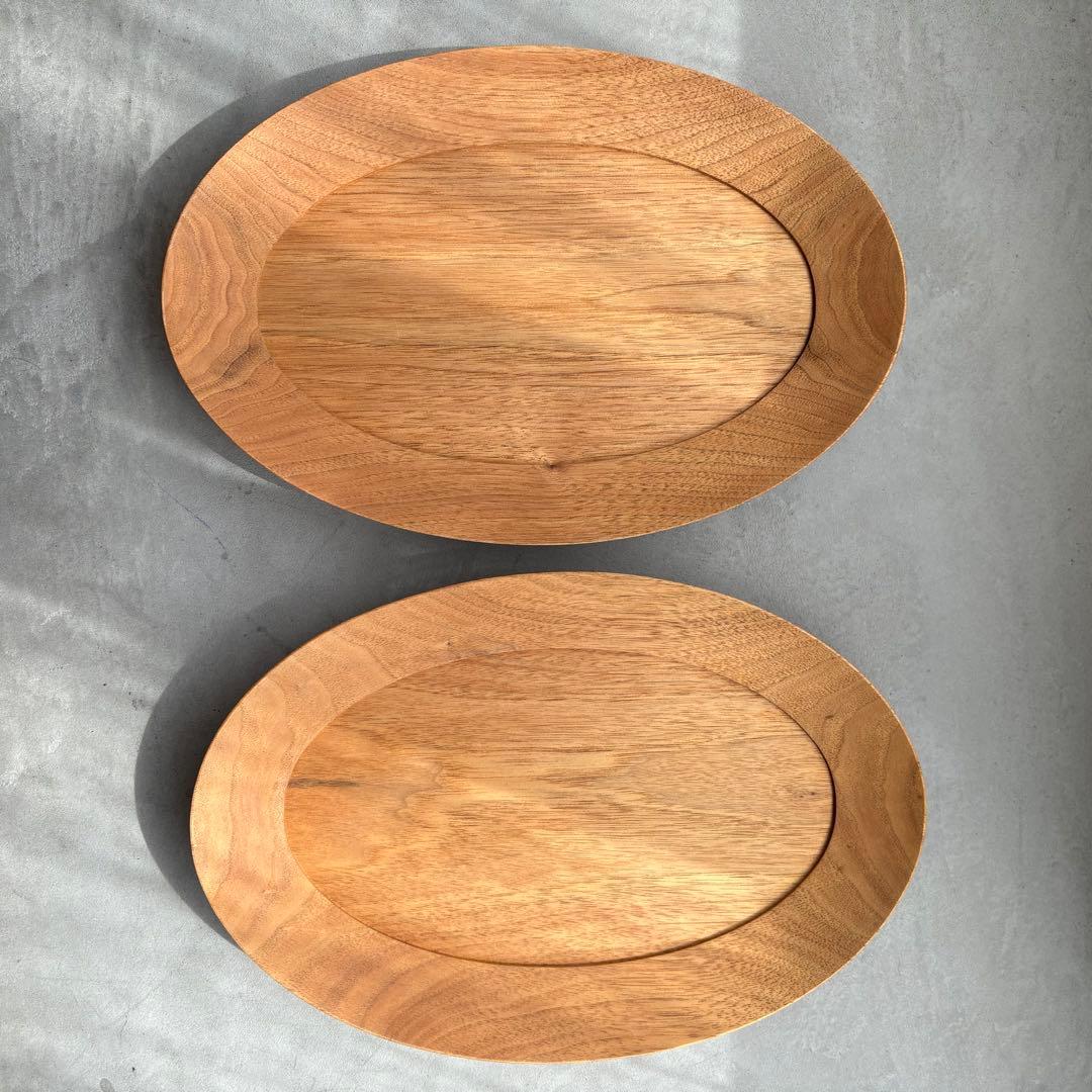 高塚和則　オーバル皿　くるみ