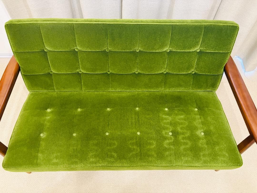 【送料込み】カリモク60　Kチェア2シーター　モケットグリーン