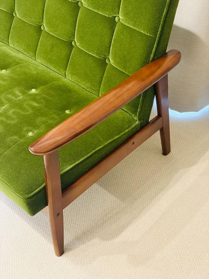 【送料込み】カリモク60　Kチェア2シーター　モケットグリーン