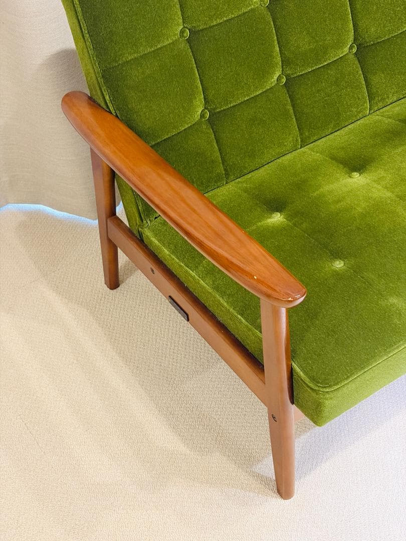 【送料込み】カリモク60　Kチェア2シーター　モケットグリーン