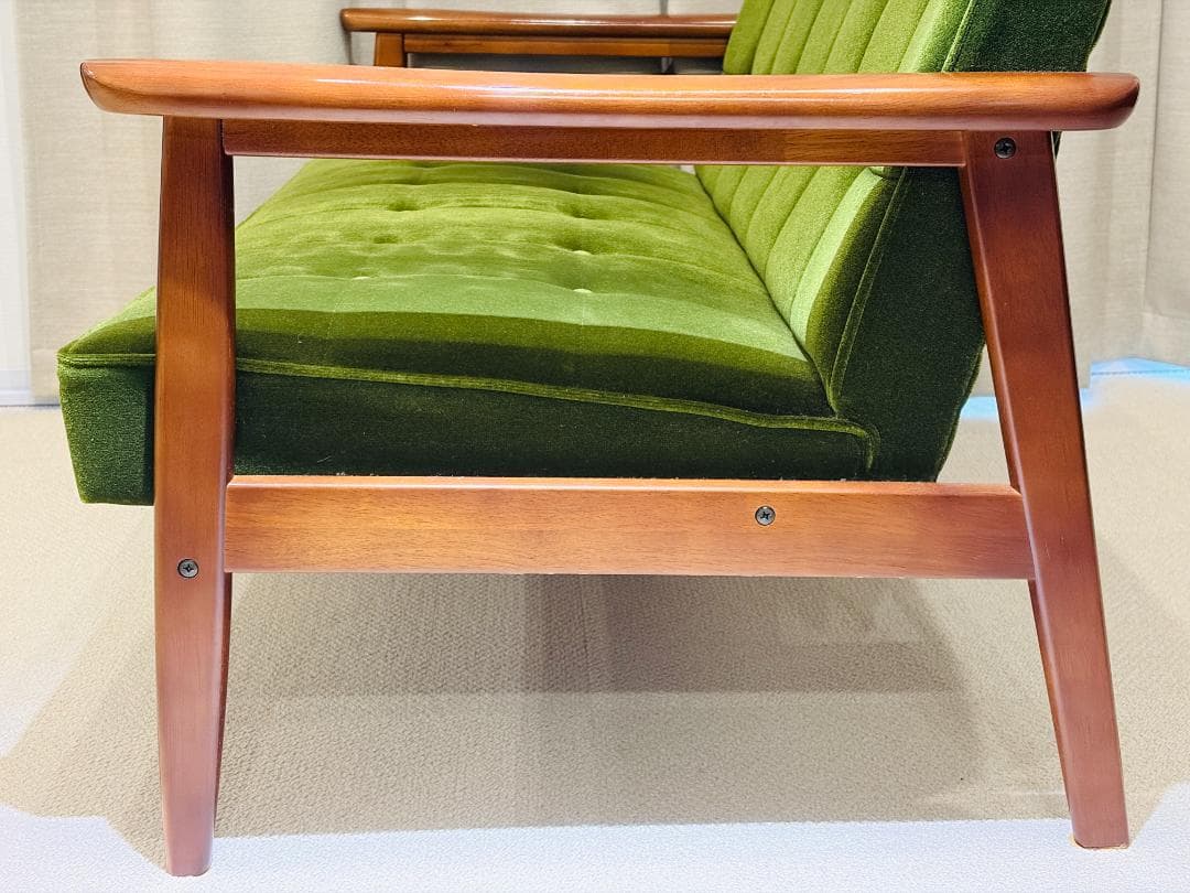 【送料込み】カリモク60　Kチェア2シーター　モケットグリーン