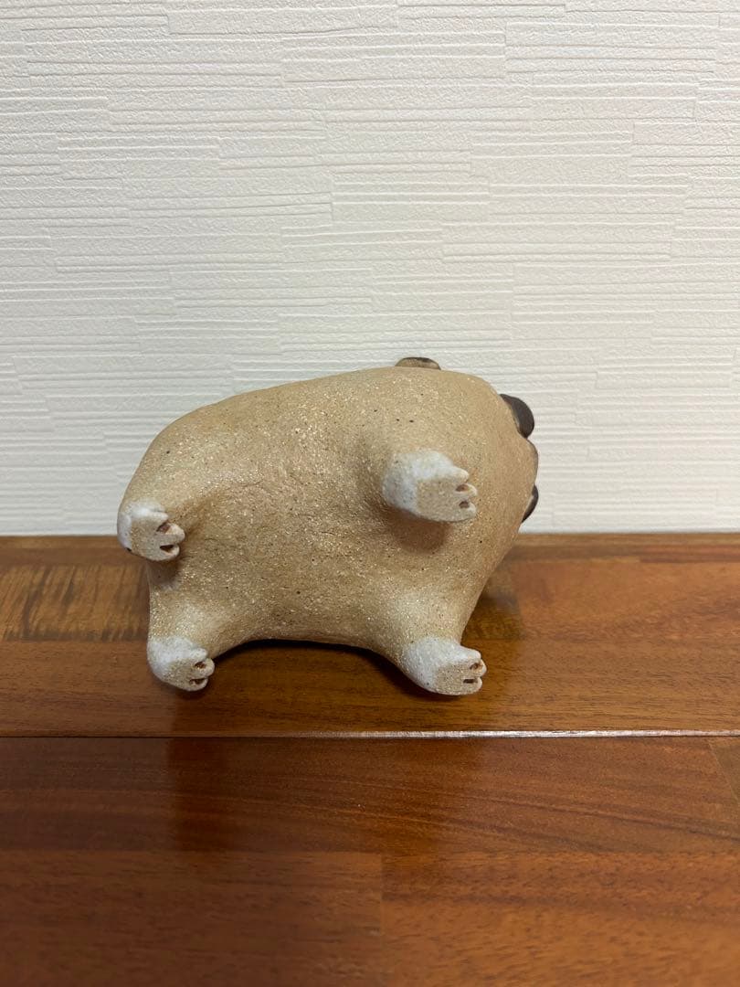 かとうみゆ　いぬ　パグ　陶器　陶芸　花器　植木鉢　置き物