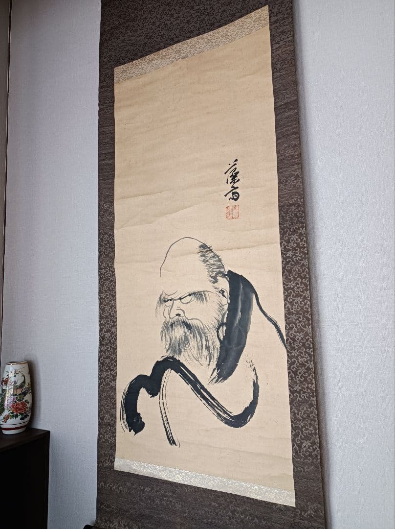 軸 縁起物 おもてなし 絵 達磨 ダルマ 仏教 神 中国 日本 美術 骨董