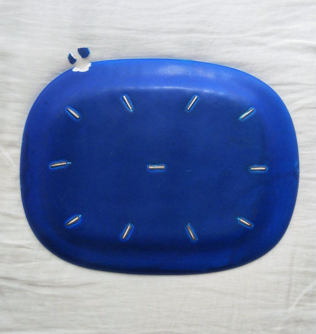 村上雄一 オーバルプレート 大きいサイズ 青 難有り