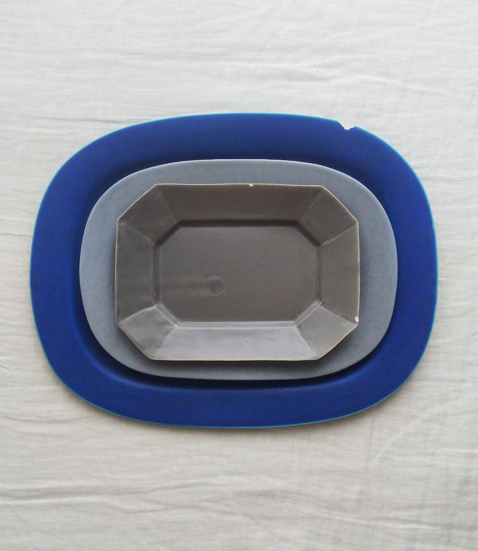 村上雄一 オーバルプレート 大きいサイズ 青 難有り