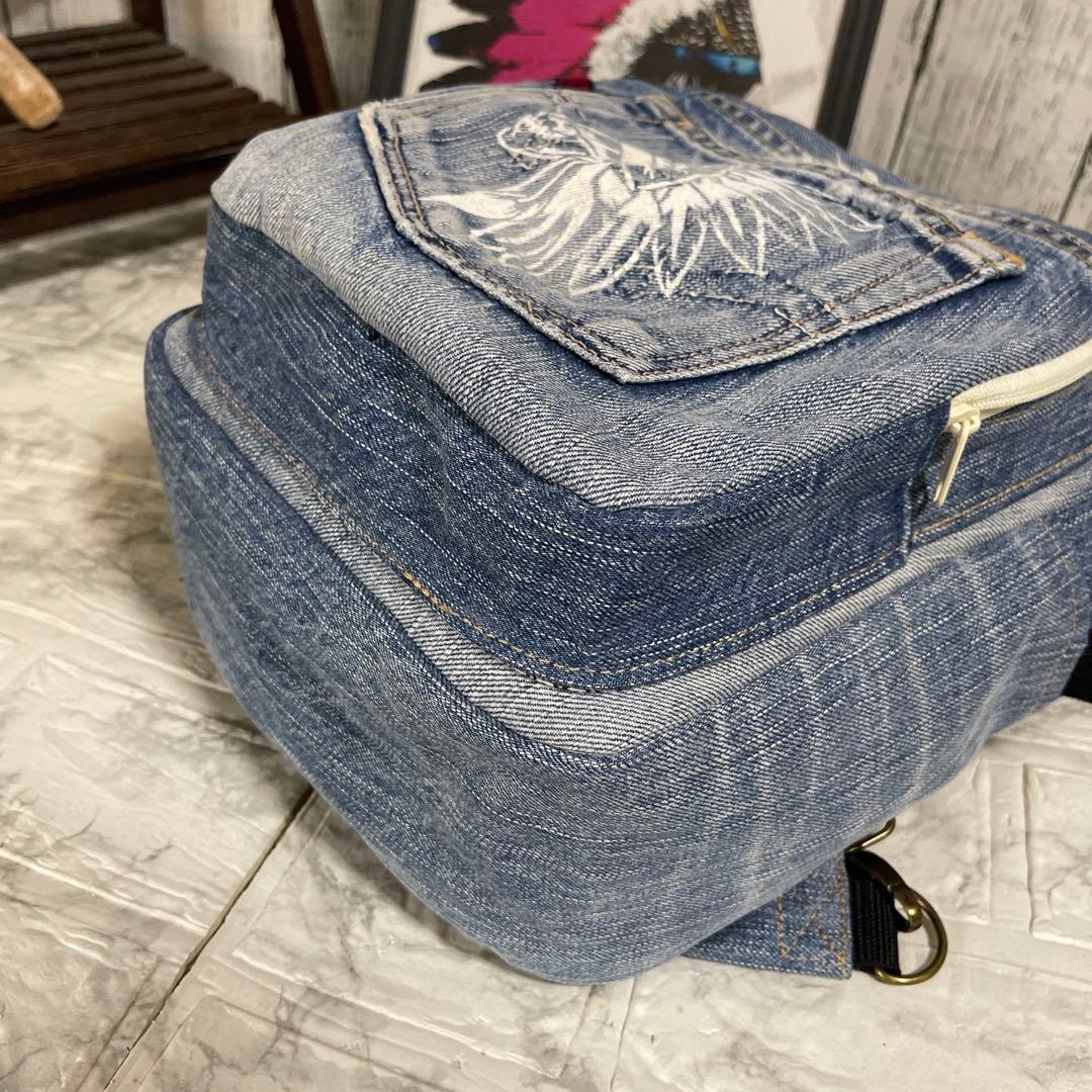 No.461 デニムリメイクバッグ　ボディバッグ　インディアン　男女兼用