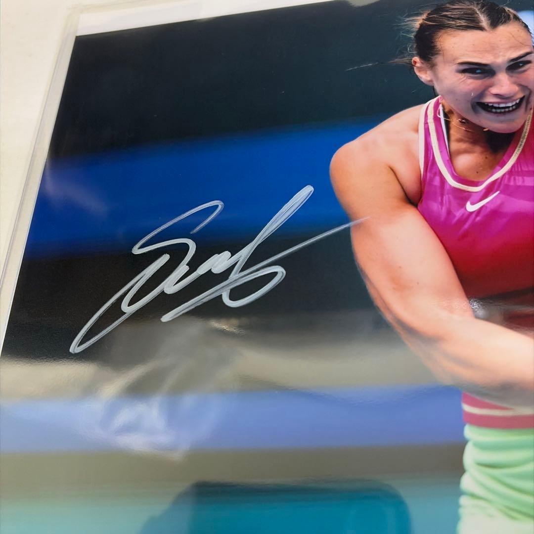 女子テニス チャンピオン　アリーナ・サバレンカ 直筆サイン入りフォト　証明書付き