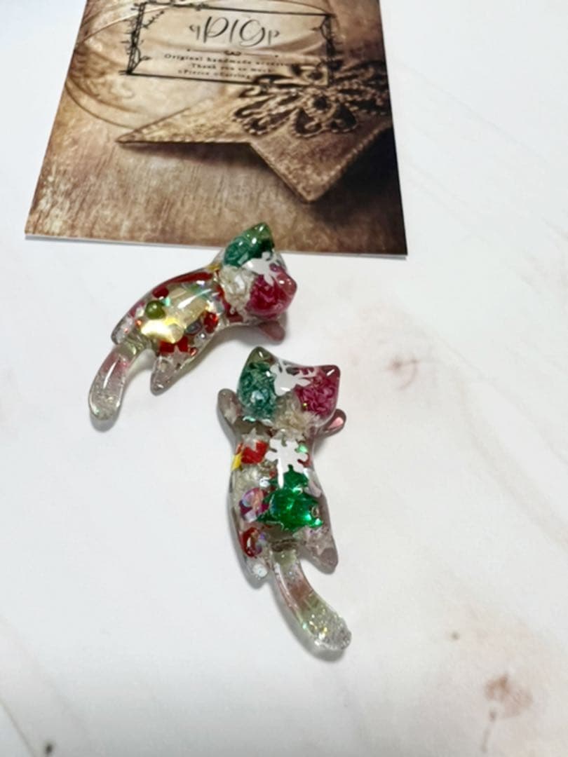 【No.121】ꫛꫀꪝ✧‧˚とびつき猫 Xmas 蓄光