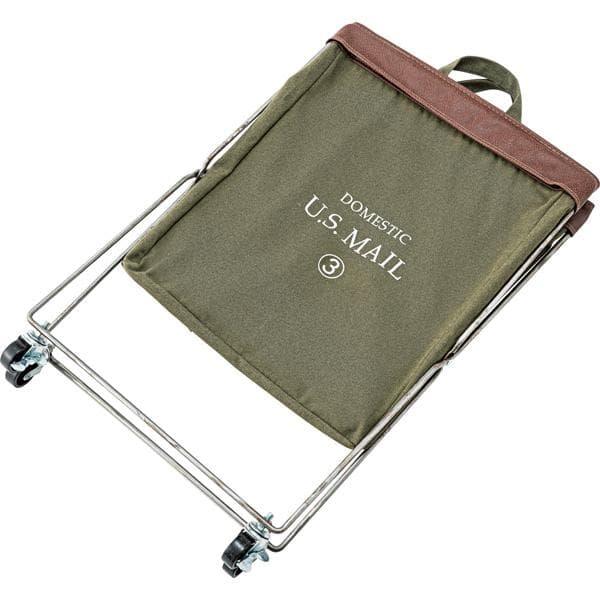 アメリカン 移動簡単 縦長 キャスター付き キャンプ 洗濯カゴ 収納 緑