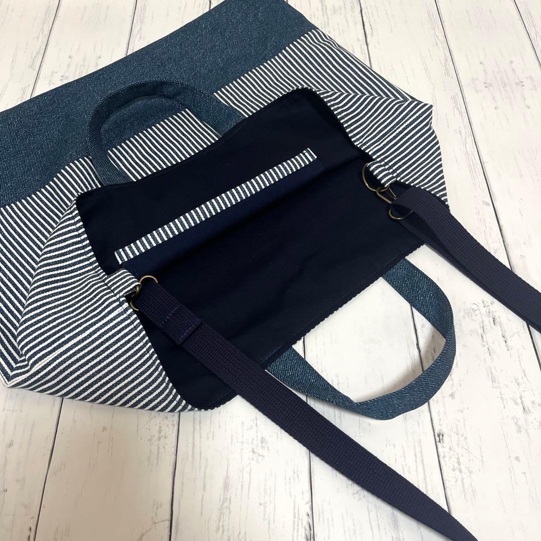 saaaki 入園入学セット ヒッコリーストライプ×デニム ハンドメイド