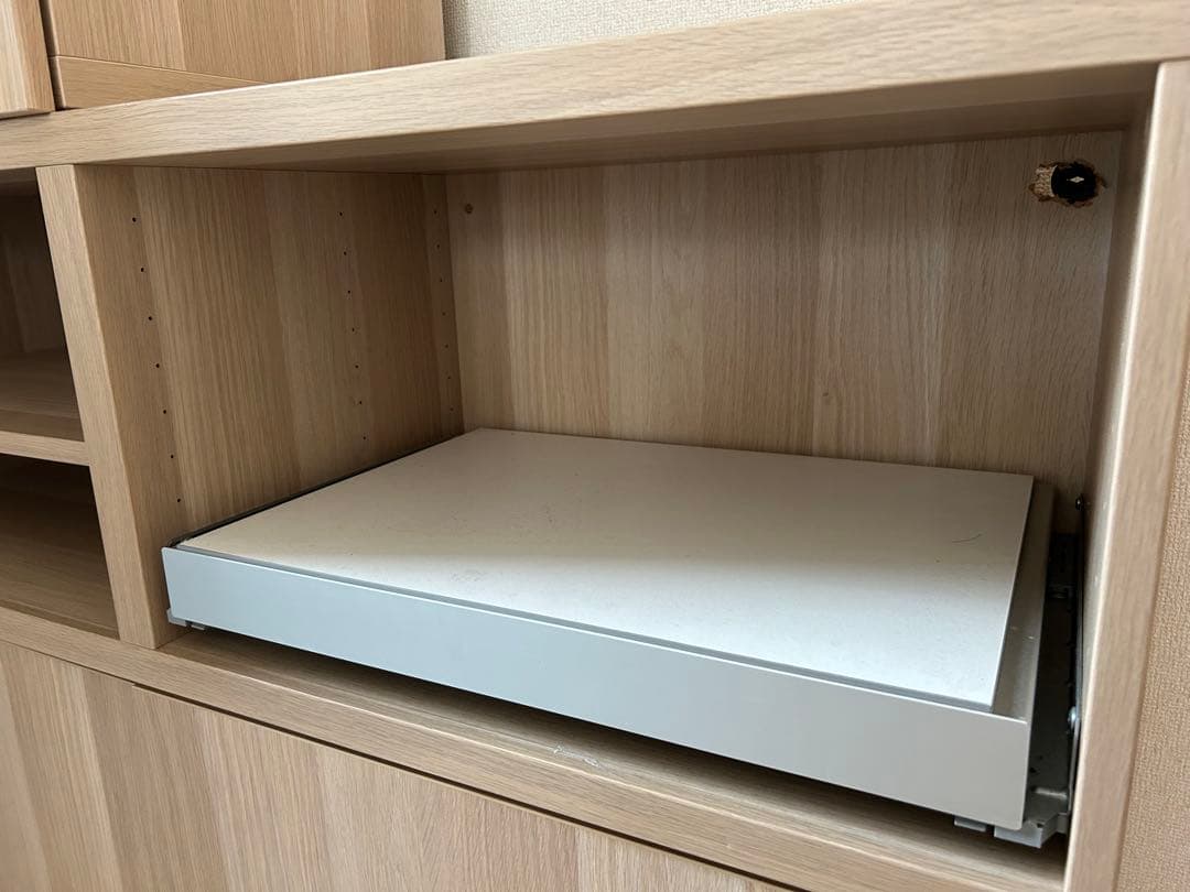 IKEA ナチュラルウッド収納棚 引き出し付き