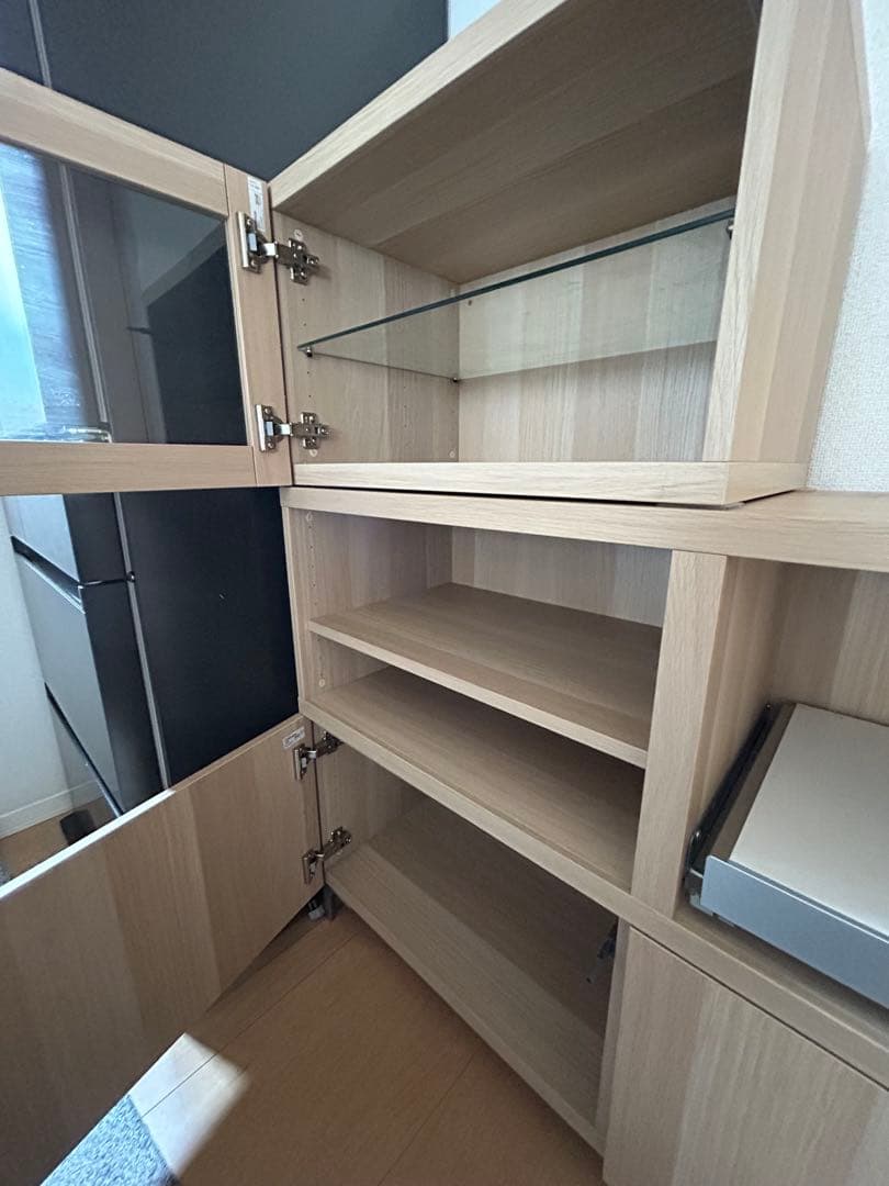 IKEA ナチュラルウッド収納棚 引き出し付き