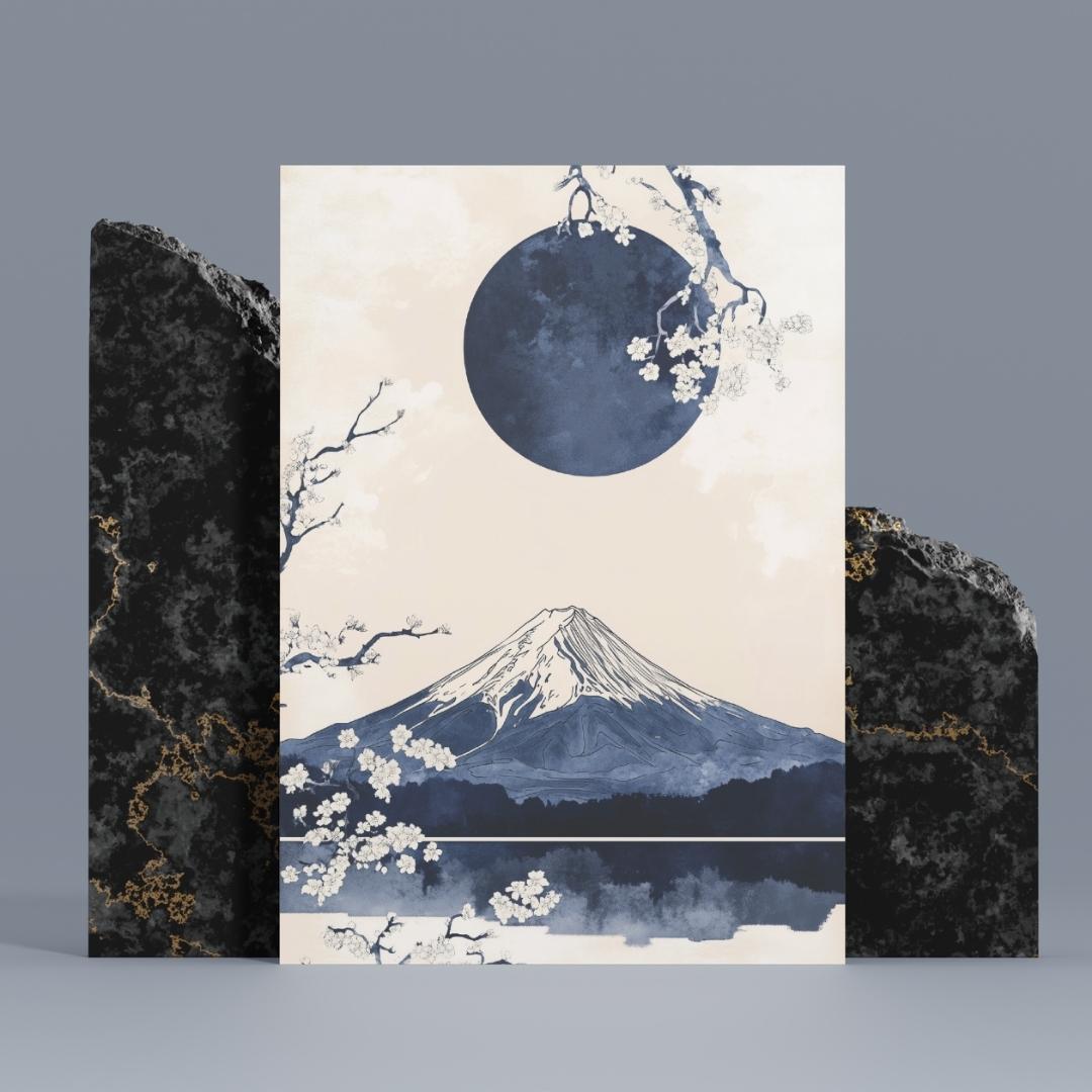 富士アートポスター｜和ボタニカル《Fuji》ミニマルアート A2