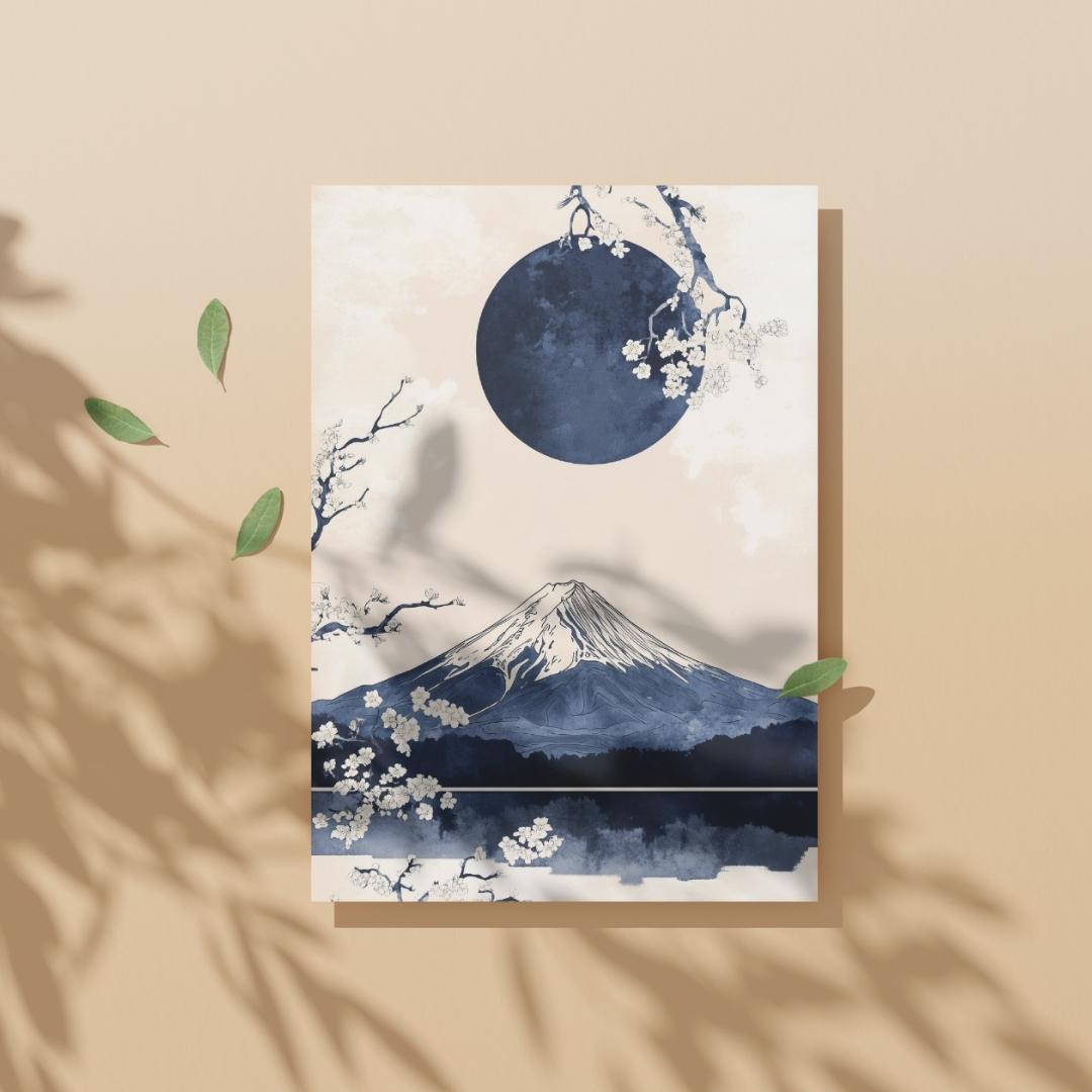 富士アートポスター｜和ボタニカル《Fuji》ミニマルアート A2