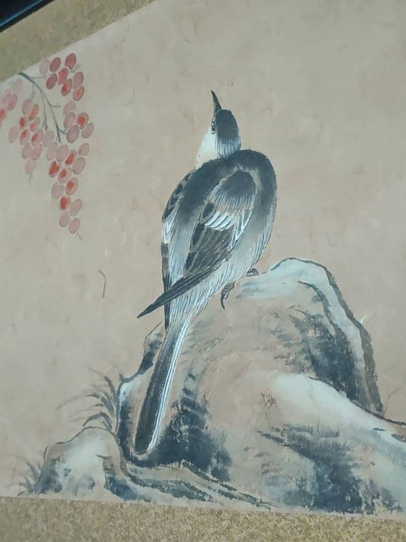 和額　絵画 うぐいす　日本画