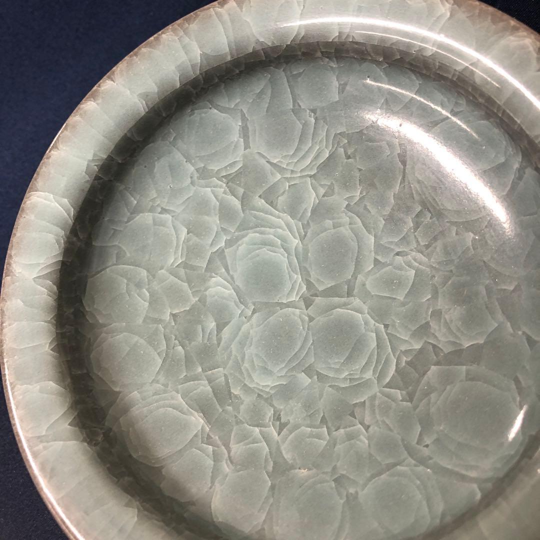人間国宝　鈴木三成 作 青瓷鉢 直径13.5 cm