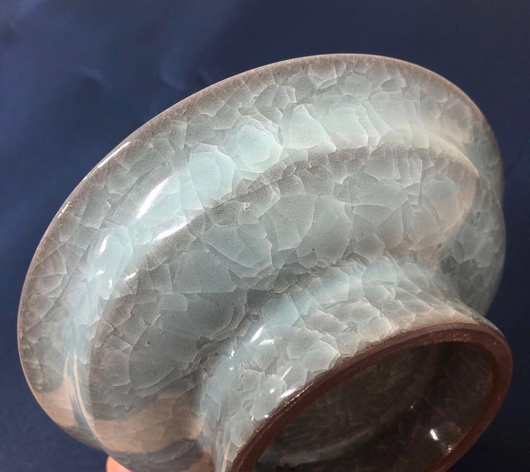 人間国宝　鈴木三成 作 青瓷鉢 直径13.5 cm