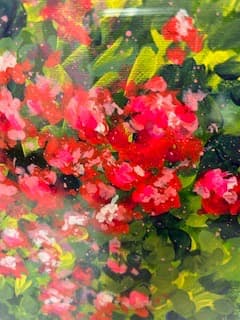 松崎祐哉★東京藝術大学卒★ピンクの花を君に★真作★アクリル画★作品証明書★新額装