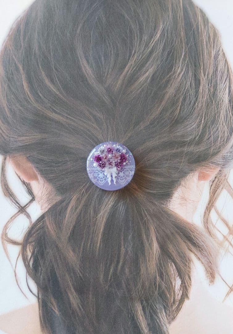 【1699】レジン　ヘアゴム　ポニーフック　ブロ―チ　ハンドメイド