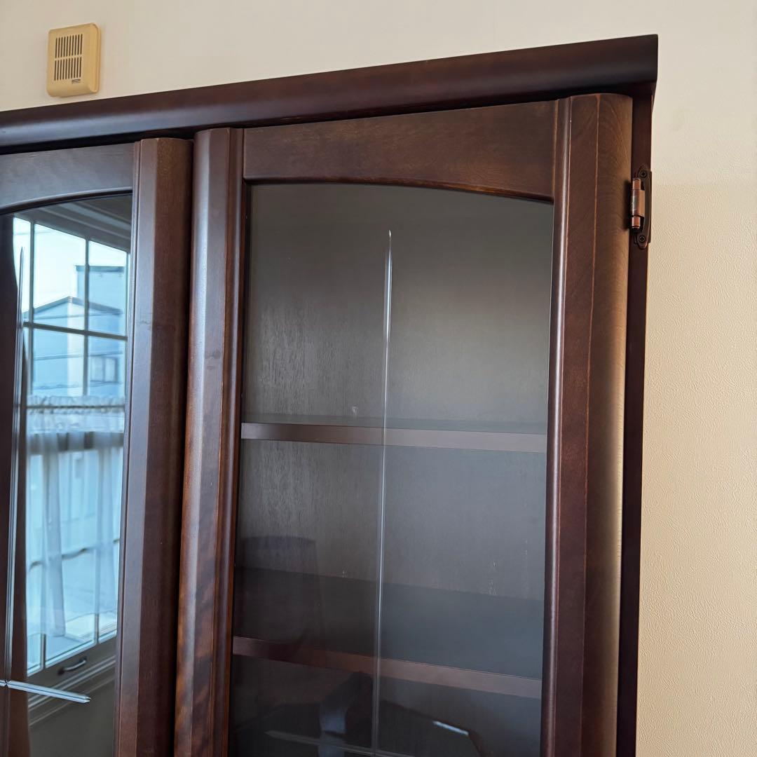 ローズウッド調書棚　上ヶ嶋木工　ガラス扉 本棚 キャビネット　コレクションケース