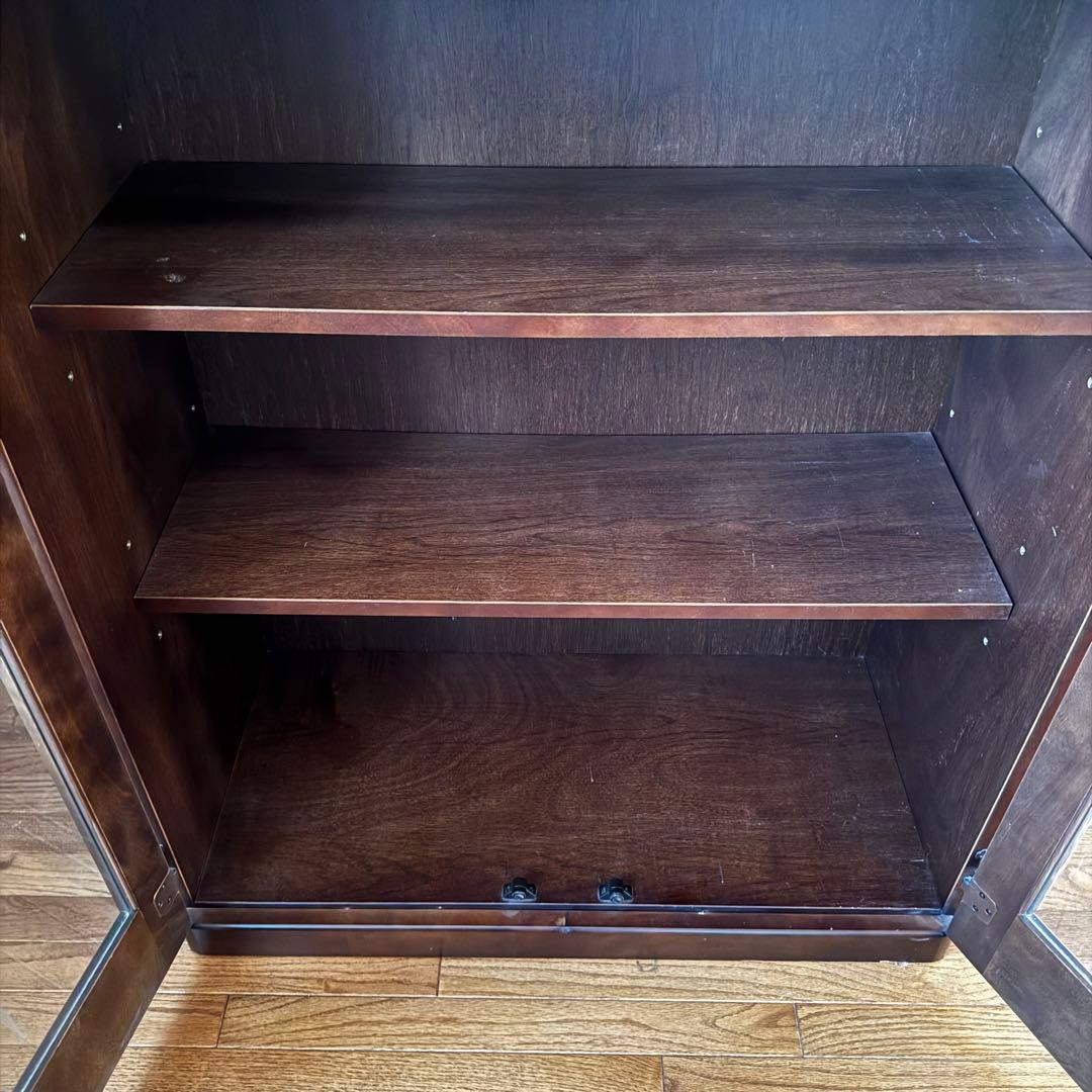 ローズウッド調書棚　上ヶ嶋木工　ガラス扉 本棚 キャビネット　コレクションケース