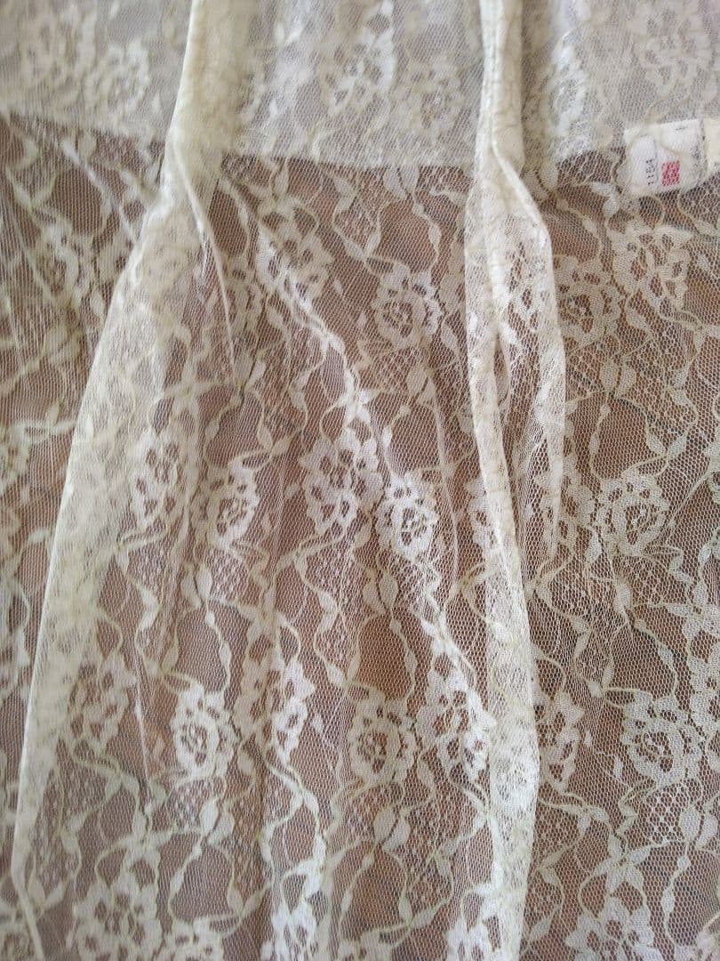 アイボリー レースカーテン 花柄