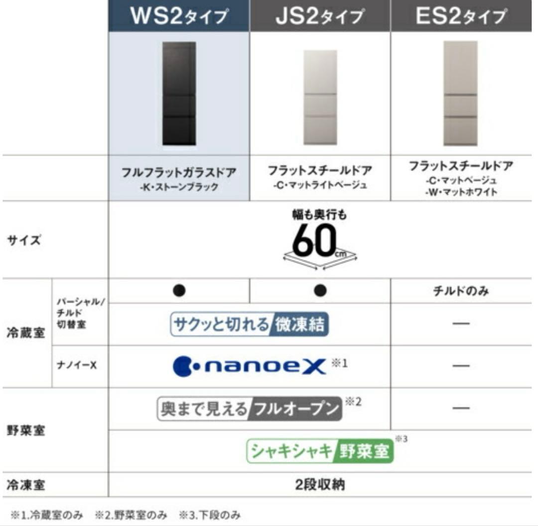 新品 Panasonic NR-C37WS2-K 冷蔵庫