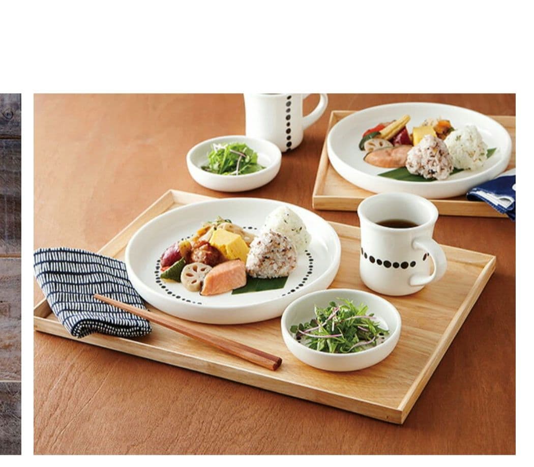 美品☆warms ウッドトレー L 木製トレー カフェ　天然木　4枚　角盆　お盆